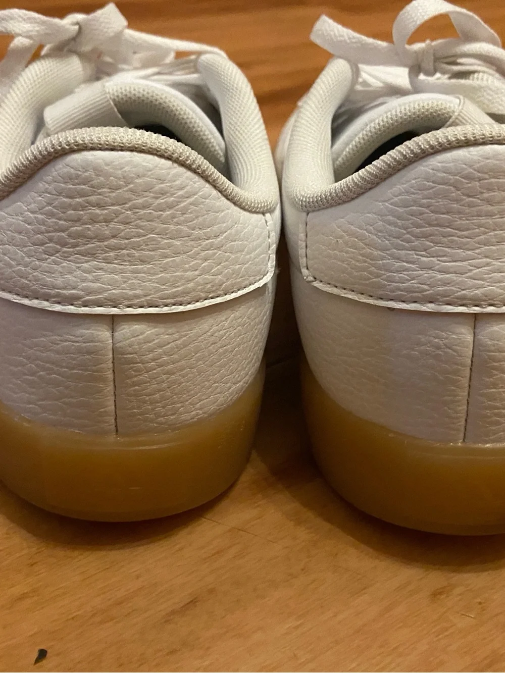 adidas White Leather Sneakers with Gum Outsole Women’s 8.5